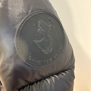 SAVE THE DUCK Black Quilted Logo Puffer